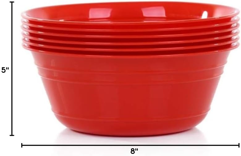 Mintra Home Snack Bowls (Small 6pk (600ml), Red)