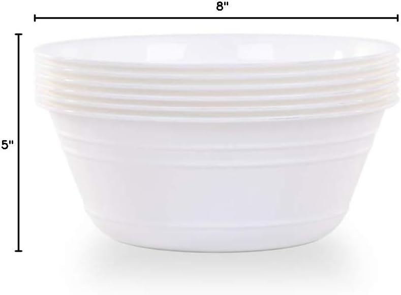 Mintra Home Snack Bowls (Medium 6pk (1.8L), White)