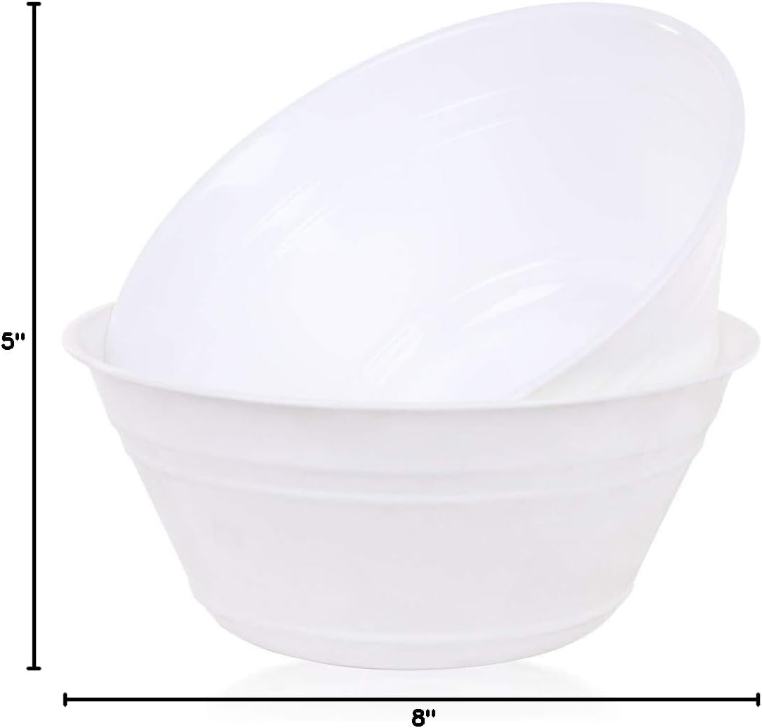 Mintra Home Snack Bowls (Large 2pk (4L), White)