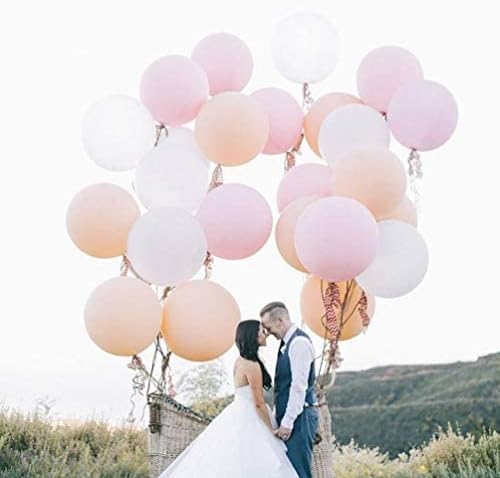 24 Inch Latex Round Balloons 10 Pack Macaron Assorted Color Thick Big Balloons for Photo Shoot Wedding Baby Shower Birthday Party Decorations by IN-JOOYAA