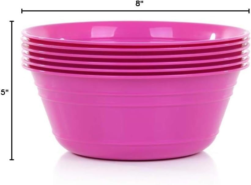 Mintra Home Snack Bowls (Medium 6pk (1.8L), Fuchsia)