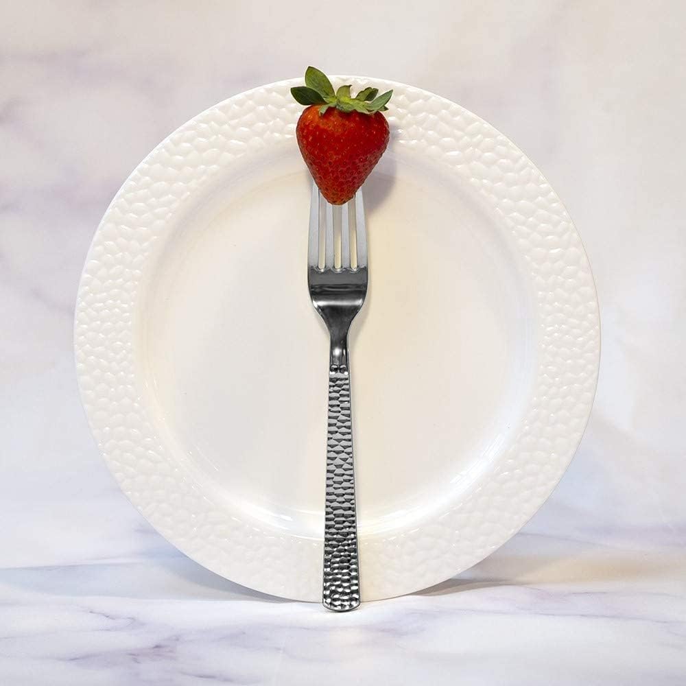 Plastic Cutlery Silverware Extra Heavyweight Disposable Flatware, Full Size Cutlery Combo, Silver Pebbled, 80 Forks, 40 Spoons, 40 Knifes, Value Pack 160 Count