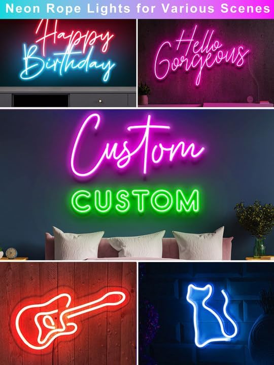 32.8ft RGB LED Neon Rope Lights with App, Remote Control, IP65 Waterproof Neon Light Strip Outdoor Indoor, DIY Design Flexible Led Strip Lights for Bedroom Essentials, Gaming Accessories