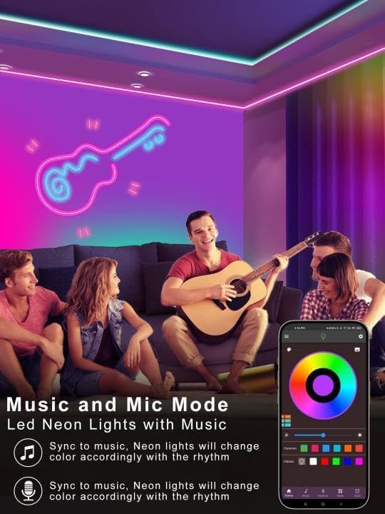 50FT RGB Neon Rope Lights, Outdoor Led Strip Lights Waterproof IP67 with Remote and App Control, Flexible Led Rope Lights, Music Sync Led Lights for Bedroom, Gaming, Outdoors Decor (1 Roll)