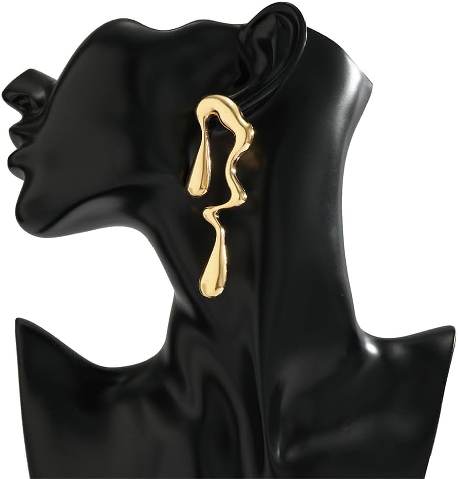Irregular WaterDrop Earrings Melted Liquid Asymmetrical Drop Earrings for Women Embrace Minimalist Statement Earrings Jewelry