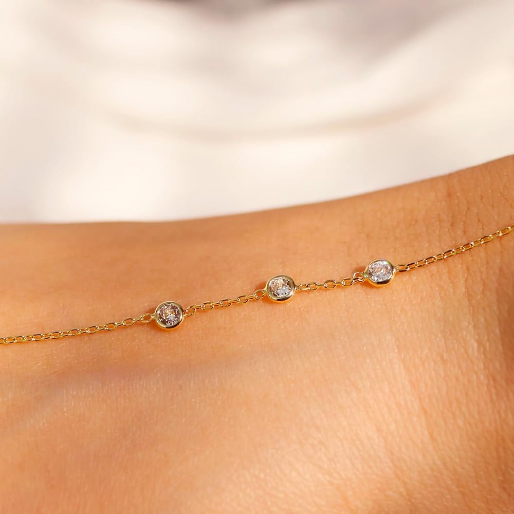 Listine Hand Chain Bracelet 14K Gold Plated Ring Bracelet Hand Chain Trendy Stuff for Women Dainty Hand Bracelets with Finger Ring Hand Jewelry for Women