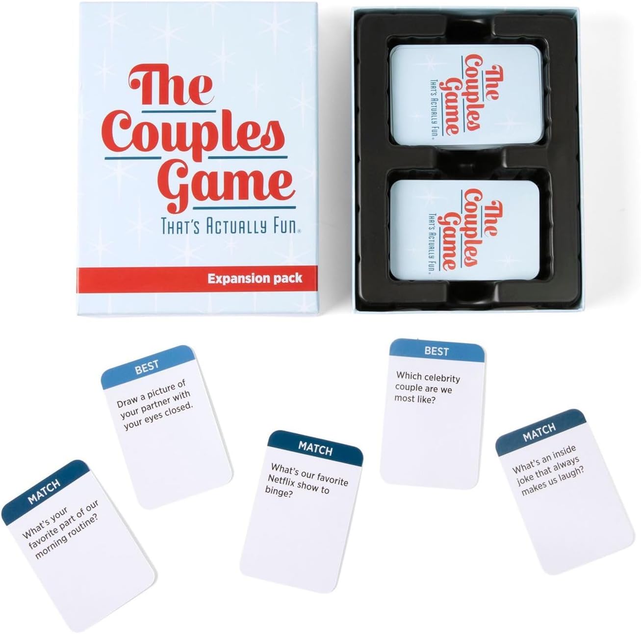 The Couples Game That's Actually Fun Expansion Pack | 150 Fun Questions to Play with Your Partner | Couples Card Games | Party Card Games for Date Nights & Game Nights | Ages 17 Up