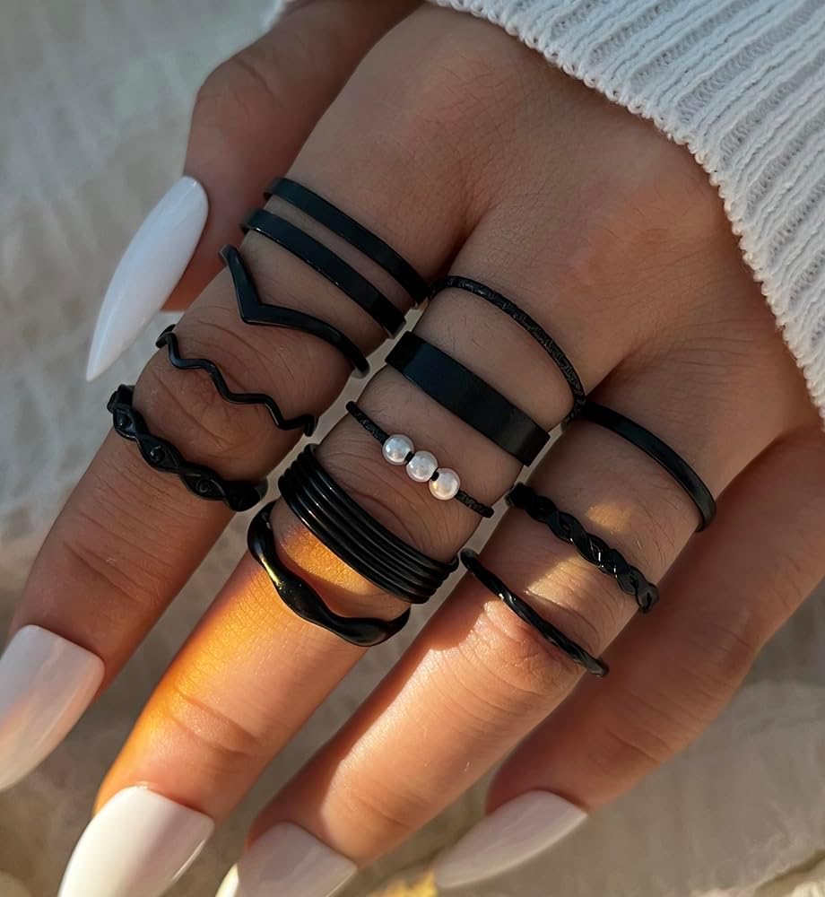 iF YOU 25 Pcs Gold Knuckle Ring Set for Women, Chunky Stackable Finger Midi Rings, Silver Simple Stacking Cute Rings Pack Trendy Stuff Jewelry Gift