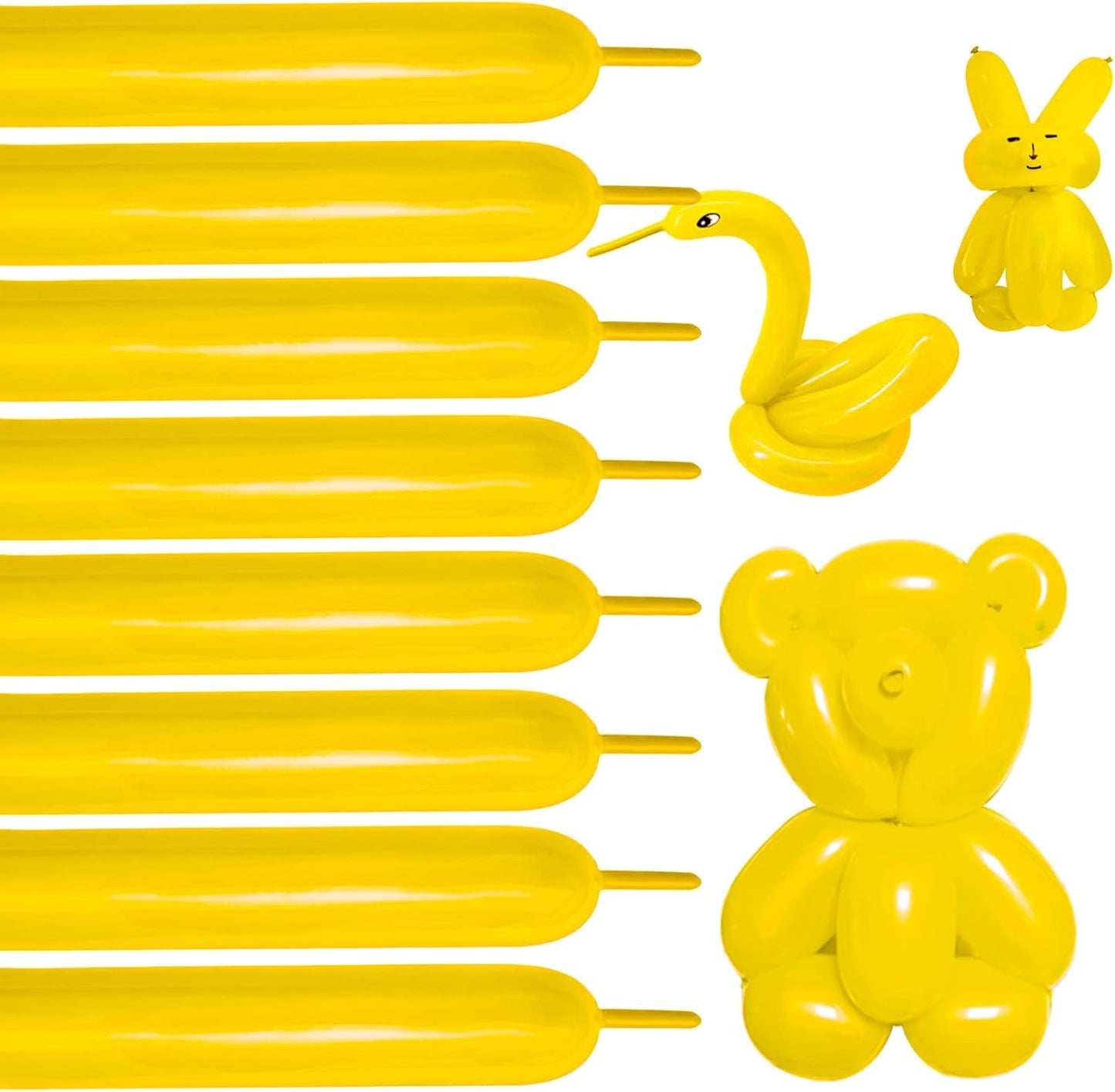 260 Yellow Balloons for Balloon Animals & Garlands, 100pcs Pastel Yellow for Birthday Parties