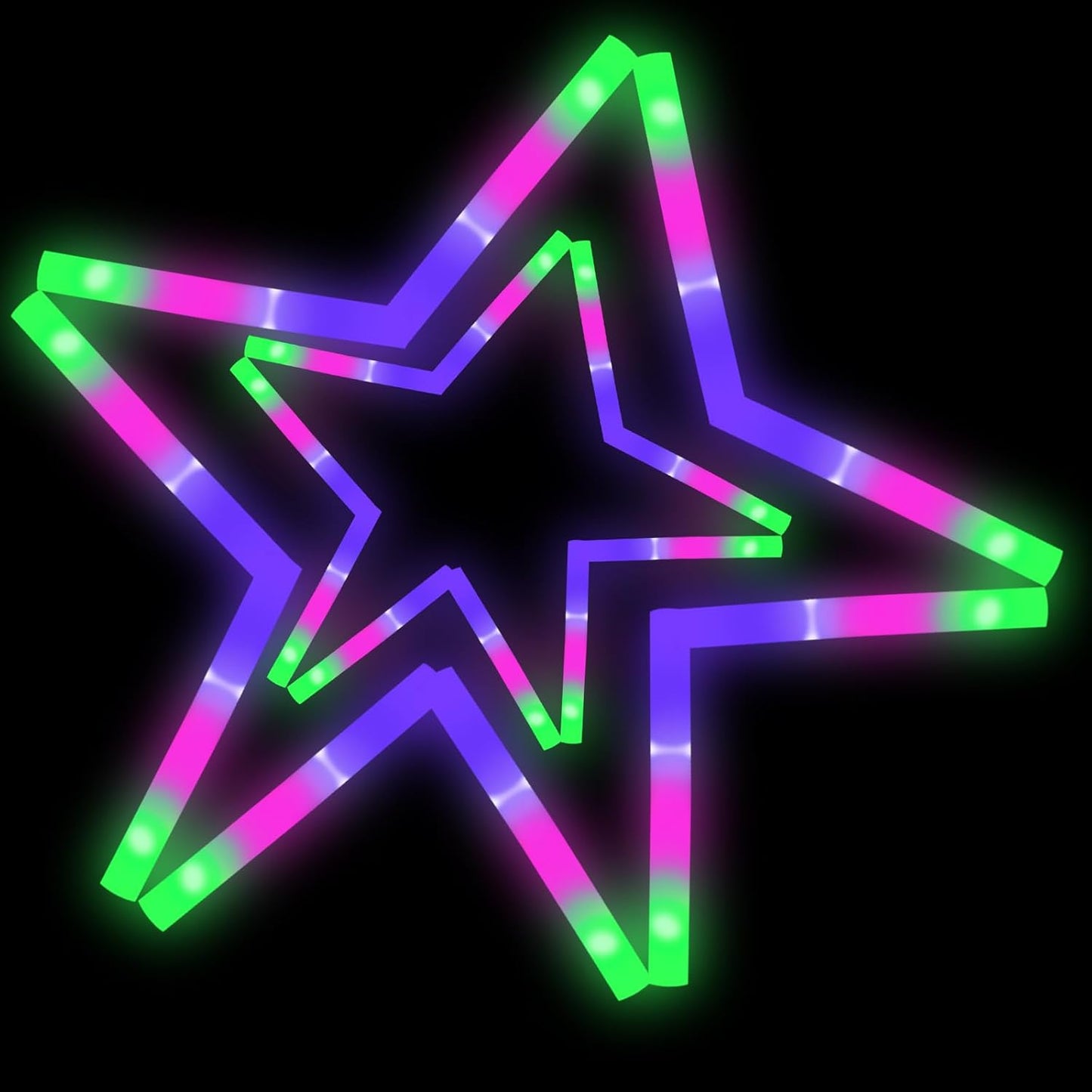 AWANG 100 Pcs Glow Sticks With 3 Modes Colorful Flashing Glow In The Dark Party Supplies Multicolor Bulk LED Foam Glow Sticks For Wedding Raves Sporting Events Glow Party Birthday Camping Concert