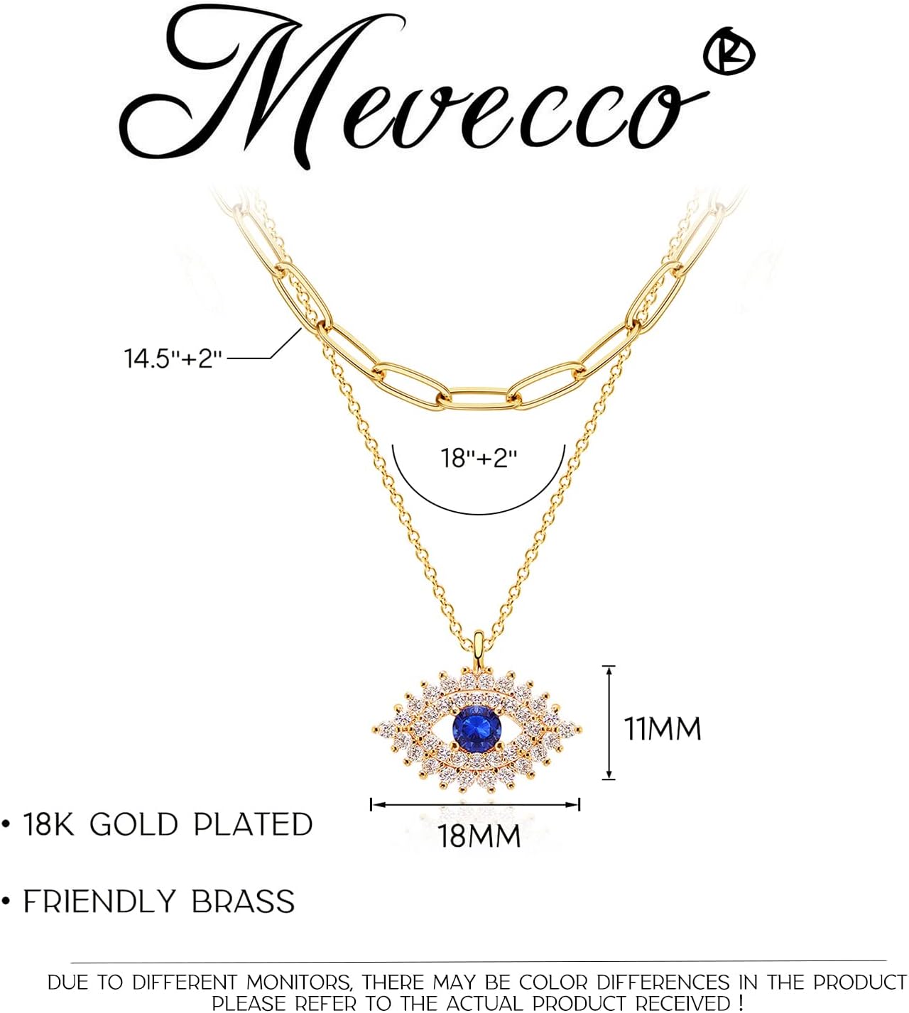 MEVECCO Layered Heart Necklace Pendant Handmade 18k Gold Plated Dainty Gold Choker Arrow Bar Layering Long Necklace for Women