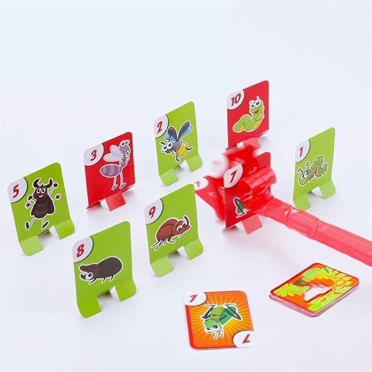 Chameleon Tongue Game for Kids, Frog Tongue Game with Blowing air, Lizard Party Blower Masks Insect Cardboard Included (6pc)