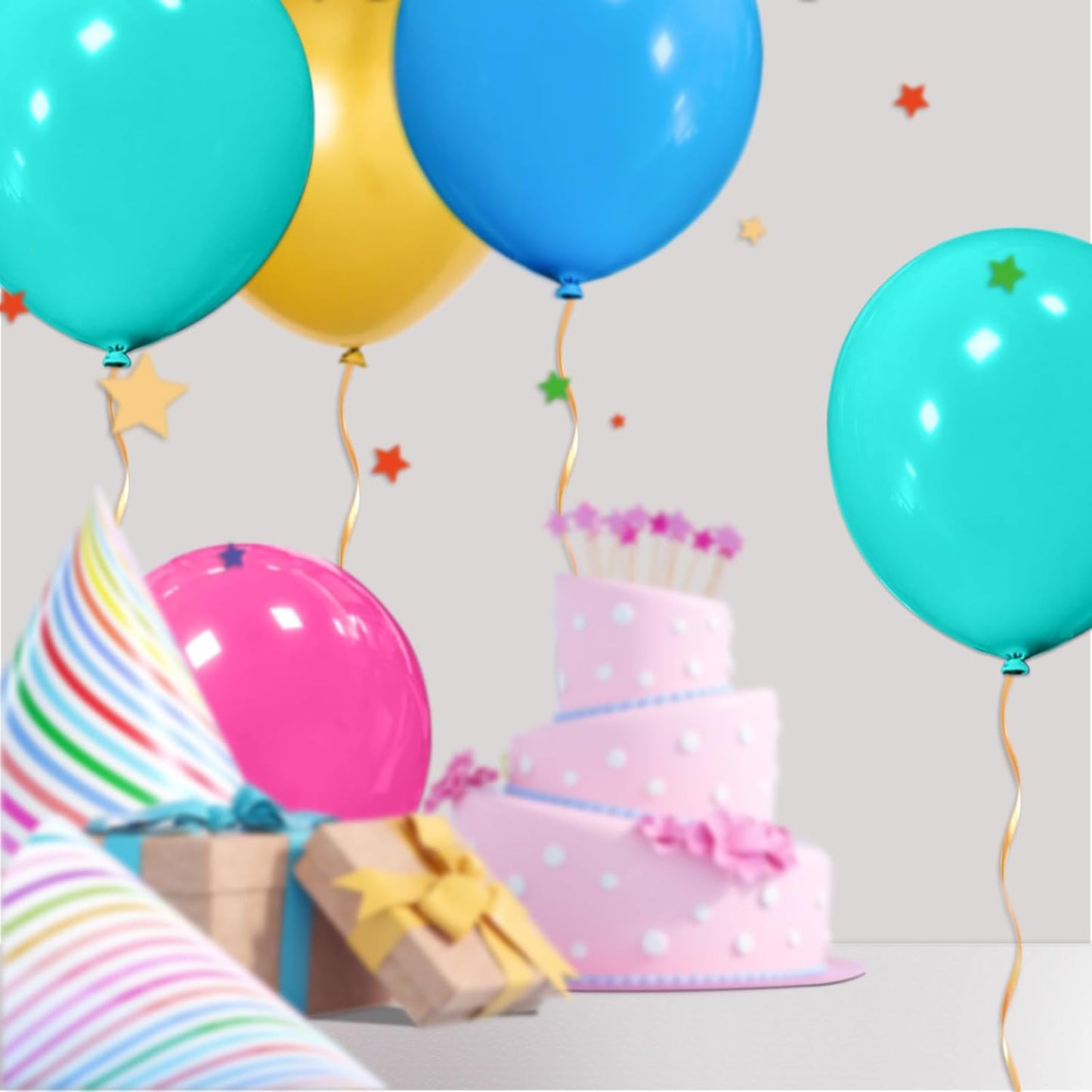 32Pcs Teal Blue Big Balloons 18 Inch, Round Large Blue Latex Party Balloons for Birthday Wedding Decorations.