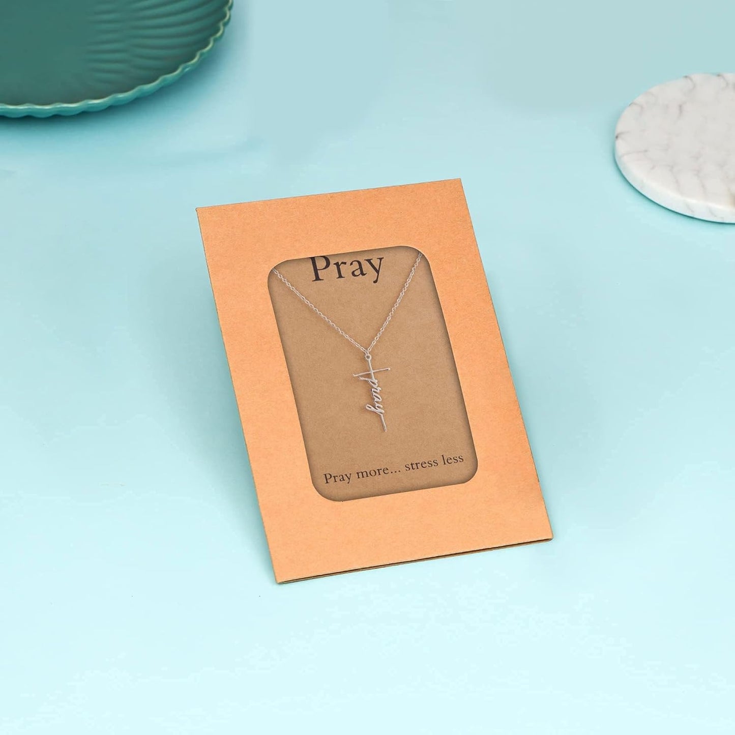 Lcherry Faith Cross Pendant Necklace for Women Religious Christian Jewelry Mother's Day Gifts for Women