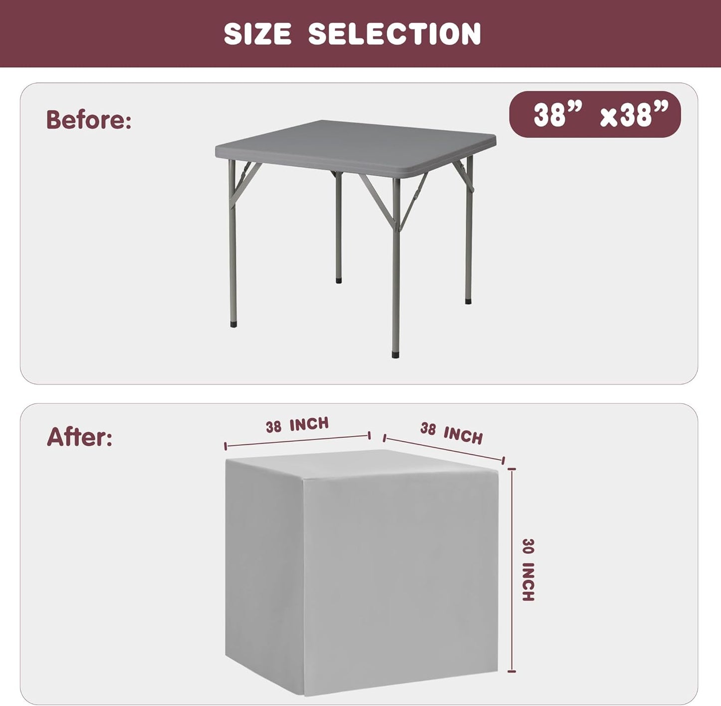 HolidayIdeas 2 Pack Square Fitted Table Covers - 38 x 38 Inch - Black Fabric Washable Tablecloth Protectors for Folding Table, Parties, Holiday Dinner, Trade Show, Vendor Stand