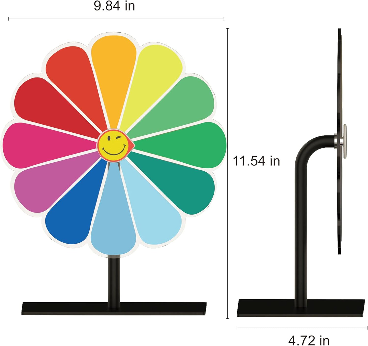 10 Inch Prize Wheel, 12 Slot Spinning Wheel Fortune Game, Party, Classroom or Home Education, Sunflower Pattern