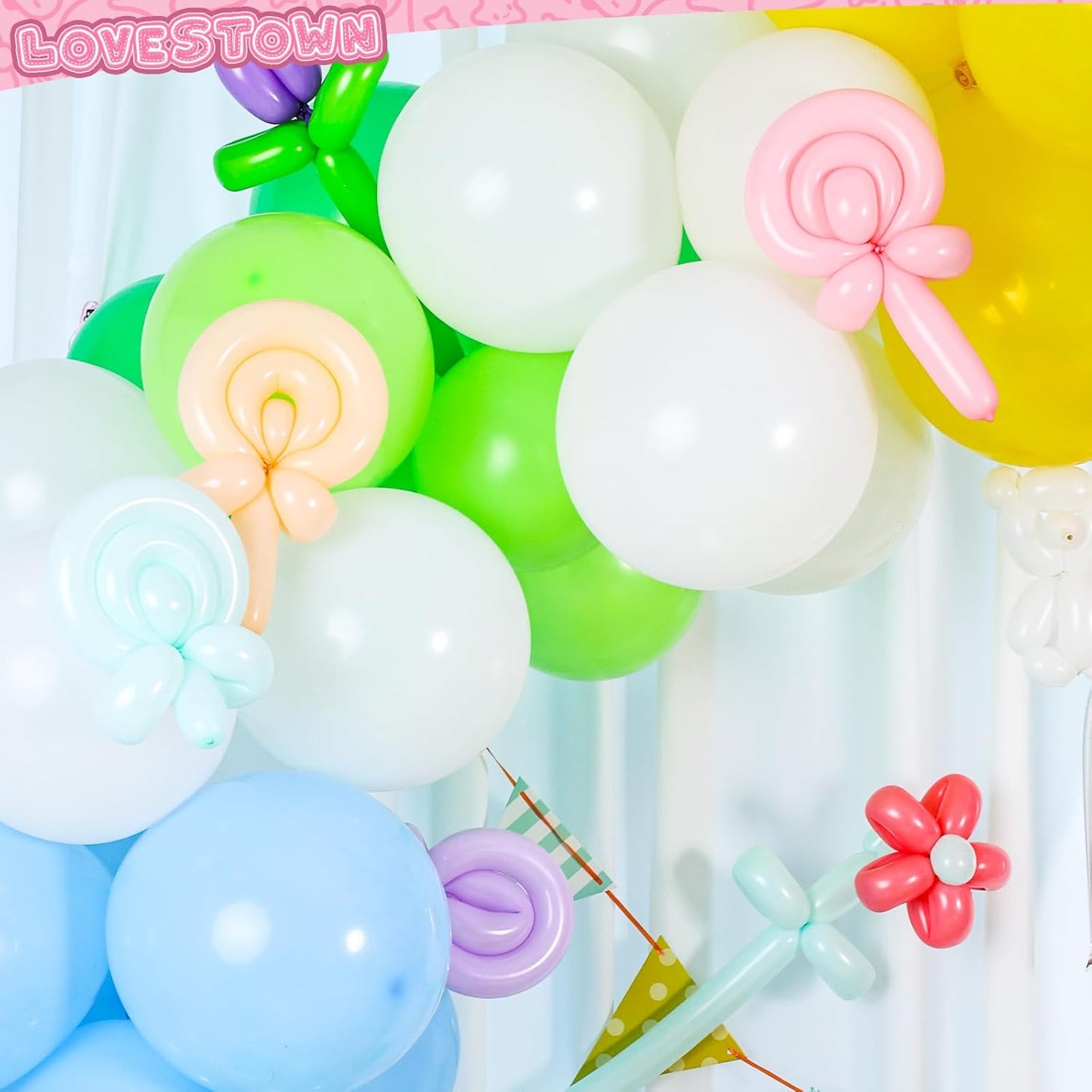 LovesTown 260 Pastel Long Balloons,100PCS Colorful Twisting Balloons Thickening Latex for Modeling Animal Model Weddings Birthdays Festival Party Decoration