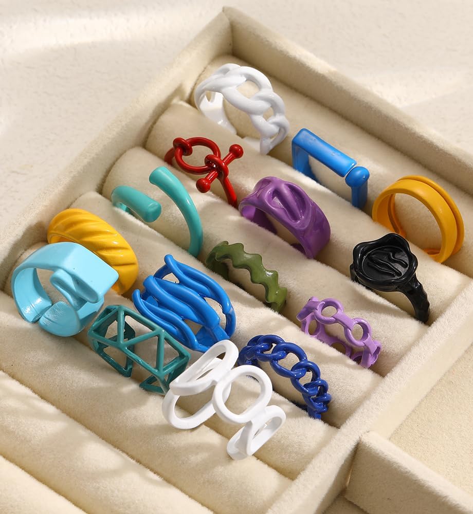 iF YOU 25 Pcs Gold Knuckle Ring Set for Women, Chunky Stackable Finger Midi Rings, Silver Simple Stacking Cute Rings Pack Trendy Stuff Jewelry Gift