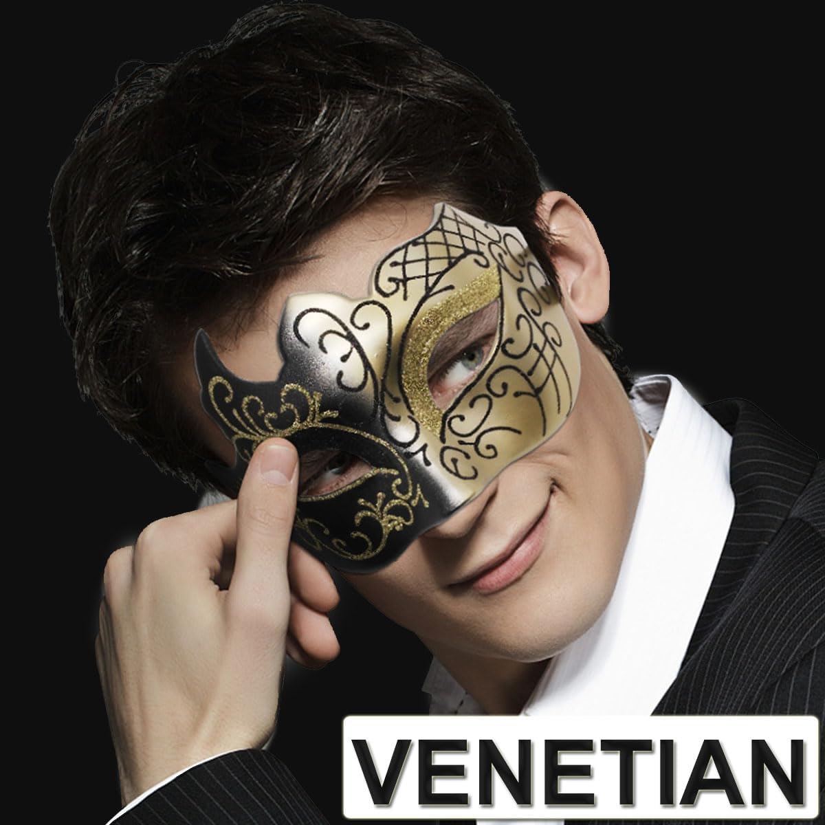 Masquerade Mask for Men Couple Venetian Mask for Halloween Mardi Gras Costume Party Prom Ball