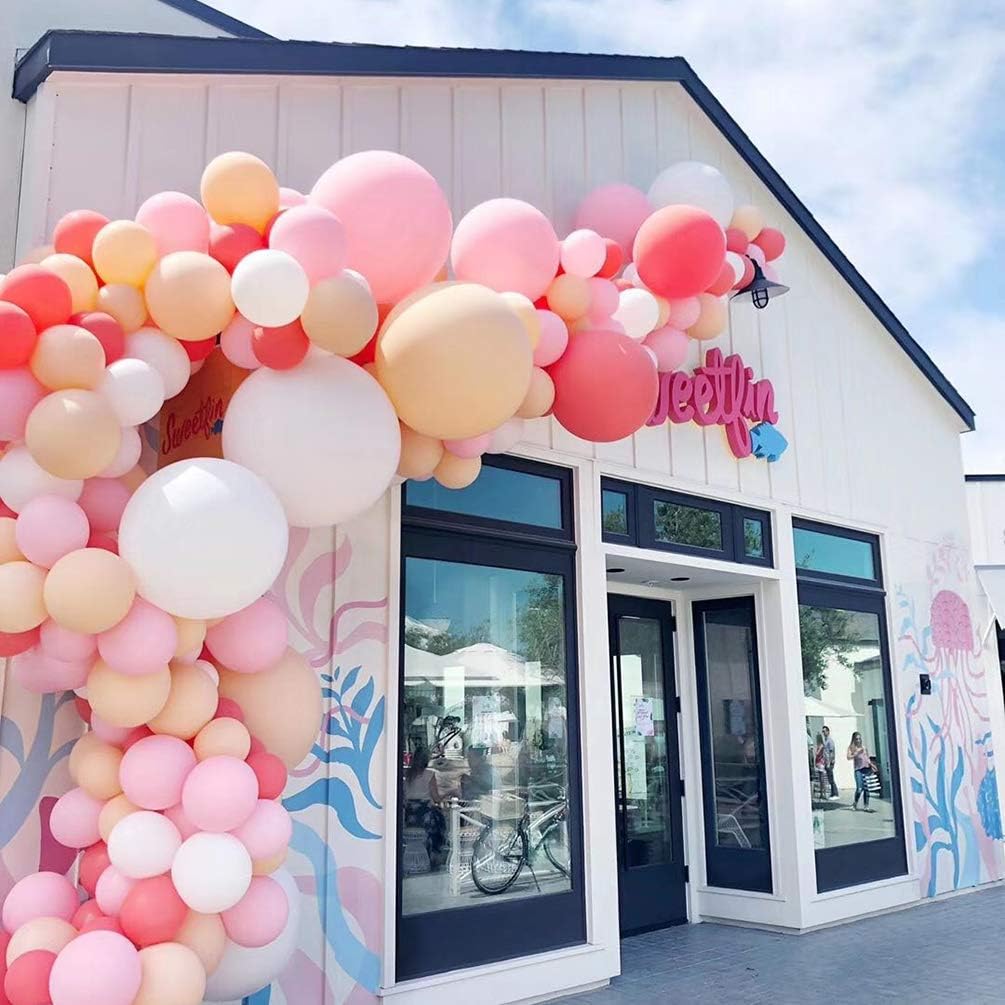 24 Inch Latex Round Balloons 10 Pack Macaron Pink Thick Big Balloons for Photo Shoot Wedding Baby Shower Birthday Party Decorations by IN-JOOYAA