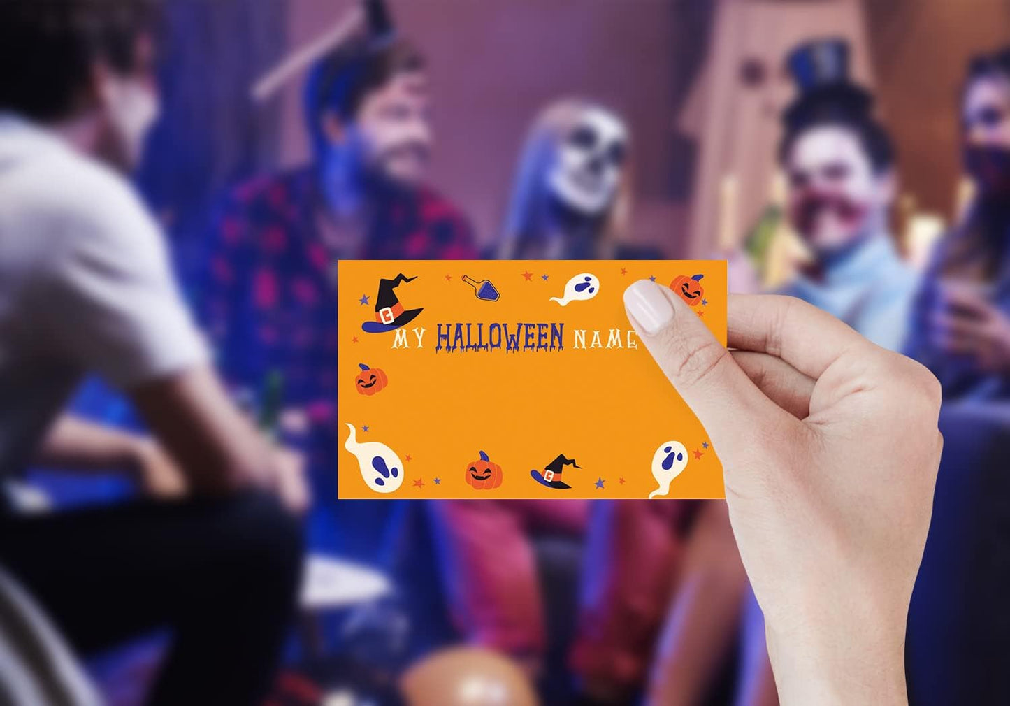 Halloween Games Sign - What's Your Halloween Name Game, Halloween Games and Activities for Family, Fall Party Games(5WN)