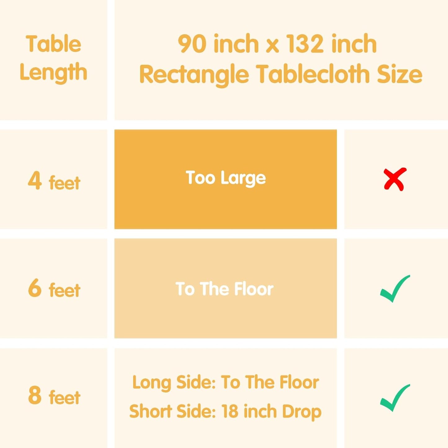 BRILLMAX 6 Pack Beige Tablecloths for 6 Foot Rectangle Tables 90 x 132 Inch - 6ft Rectangular Bulk Linen Polyester Fabric Washable Cloth Cover for Wedding Reception Banquet Birthday Party