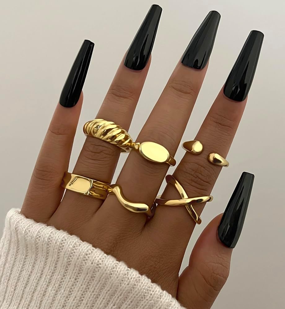 iF YOU 25 Pcs Gold Knuckle Ring Set for Women, Chunky Stackable Finger Midi Rings, Silver Simple Stacking Cute Rings Pack Trendy Stuff Jewelry Gift