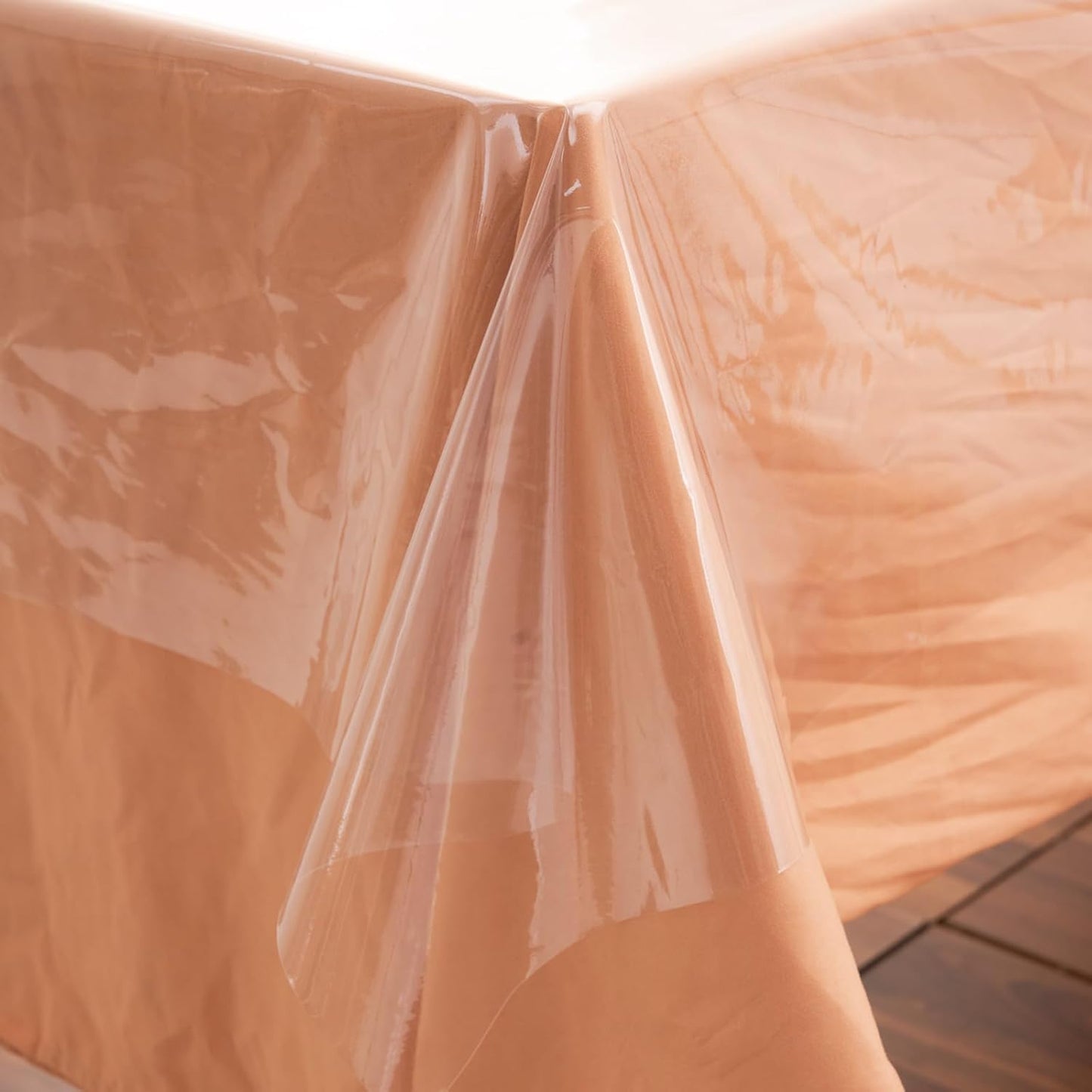 Clear Plastic Tablecloth Protector Rectangle 70x90 inch Waterproof Oilproof Stain Resistant Wipeable Table Cover for Dining Tables
