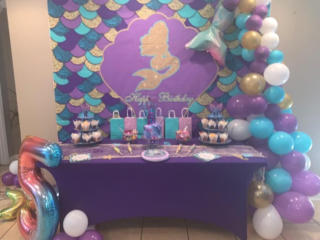 FORLIFE 2Pack Spandex Table Covers,Fitted Tablecloth for Rectangular Tables, Stretch Patio Table Covers, Universal Spandex Table Cover for Wedding, Banquet, Party (6ft, Purple)