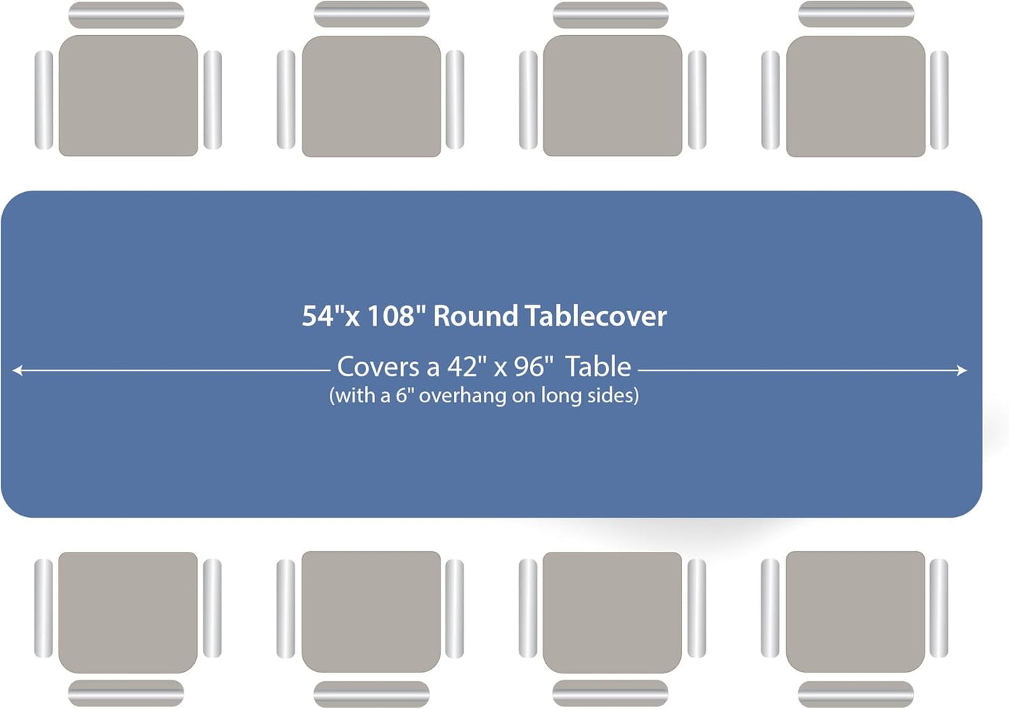 Blue Disposable Plastic Tablecloth for Rectangle Tables (48 Pack) Premium Decorative Table Cloths for Parties, Events & Weddings, Indoors & Outdoors, 54 x 108 inches