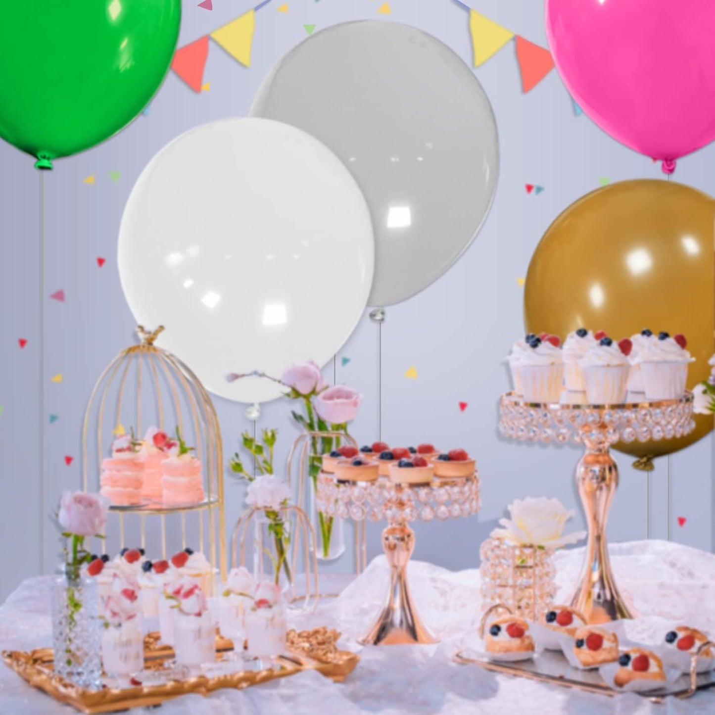 32Pcs Big Balloons 18 Inch Assorted Colors, Round Large Latex Party Balloons for Birthday Wedding Decorations.