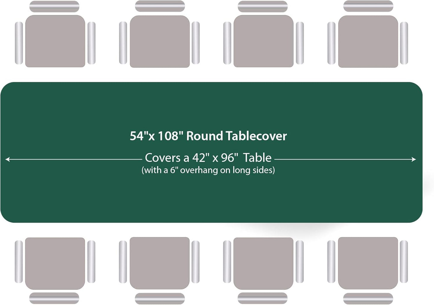Green Disposable Plastic Tablecloth for Rectangle Tables (48 Pack) Premium Decorative Table Cloths for Parties, Events & Weddings, Indoors & Outdoors, 54 x 108 inches