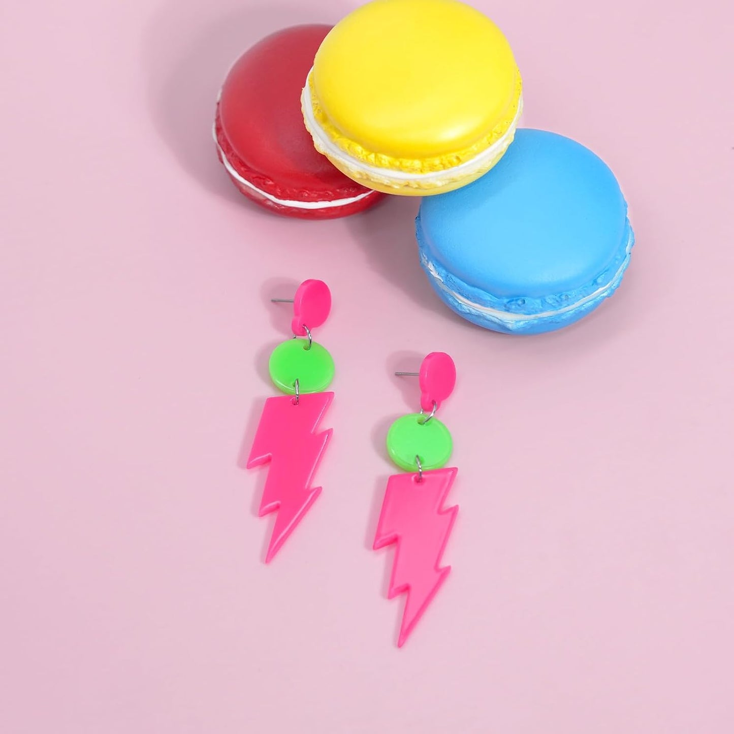 80s 90s Retro Cassette Tape Neon Earrings for Women Acrylic Radio Earring Set for 80s 90s Accessories Cosplay Party Jewelry Gifts