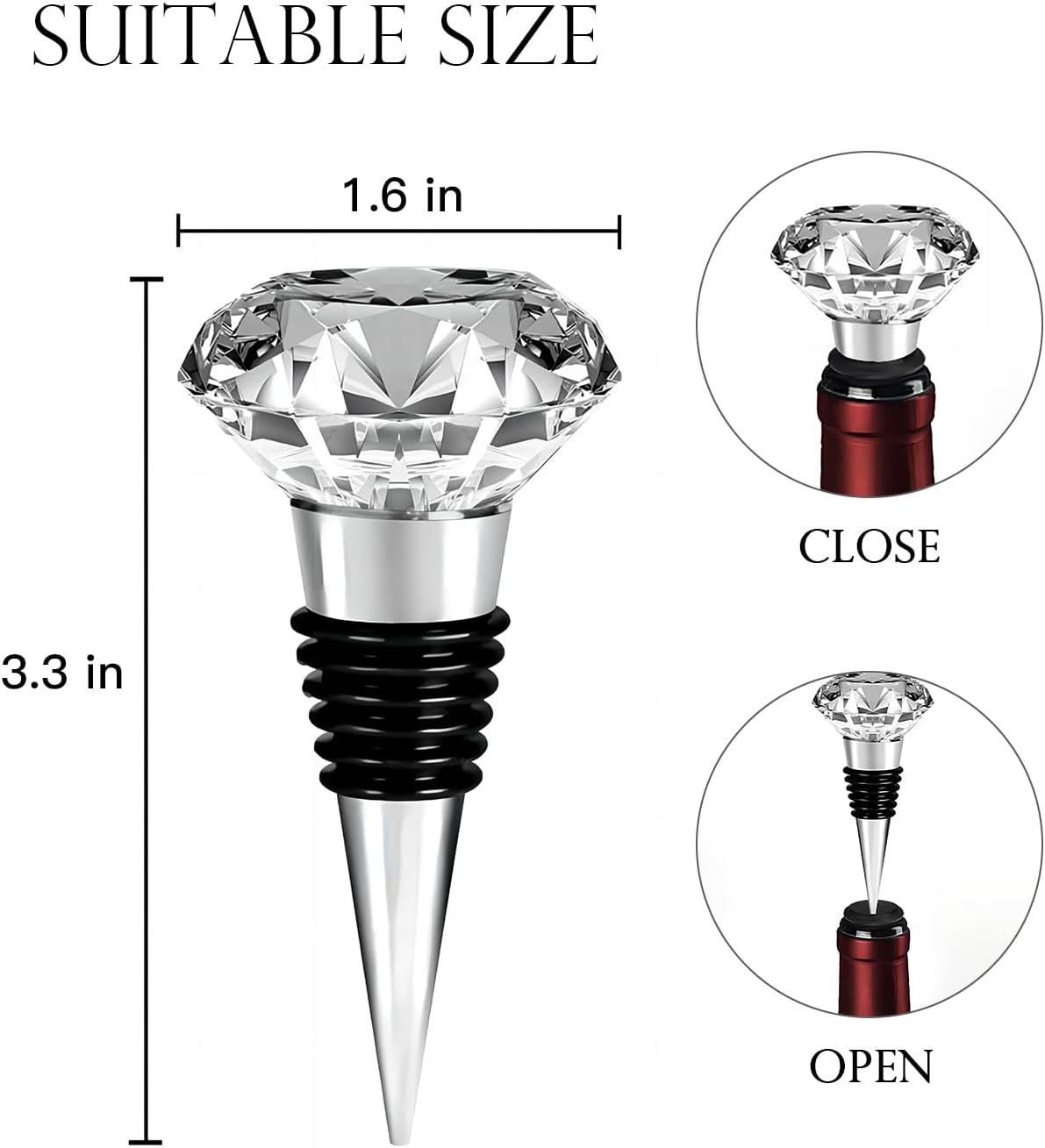 Wedding Gifts for Couples/bridal shower gifts, His and Hers Gifts,Whiskey Wine Glasses with Diamond Wine Stopper Set,hubby and wifey