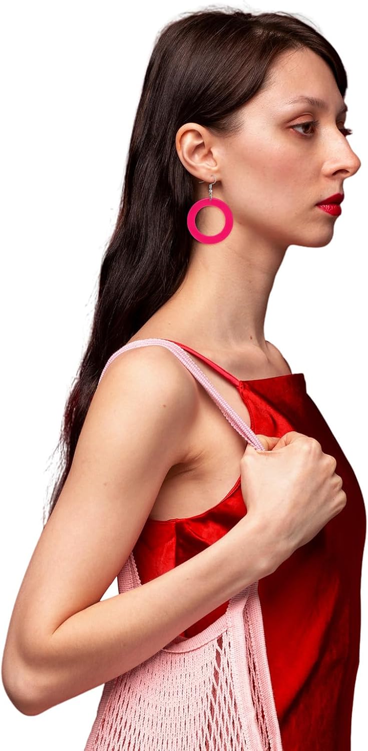 80s Neon Earrings for Women Acrylic Lightning Bolt Drop Earrings Retro 80s 90s Glow Party Accessories Neon Jewelry for Halloween Costume Outfit