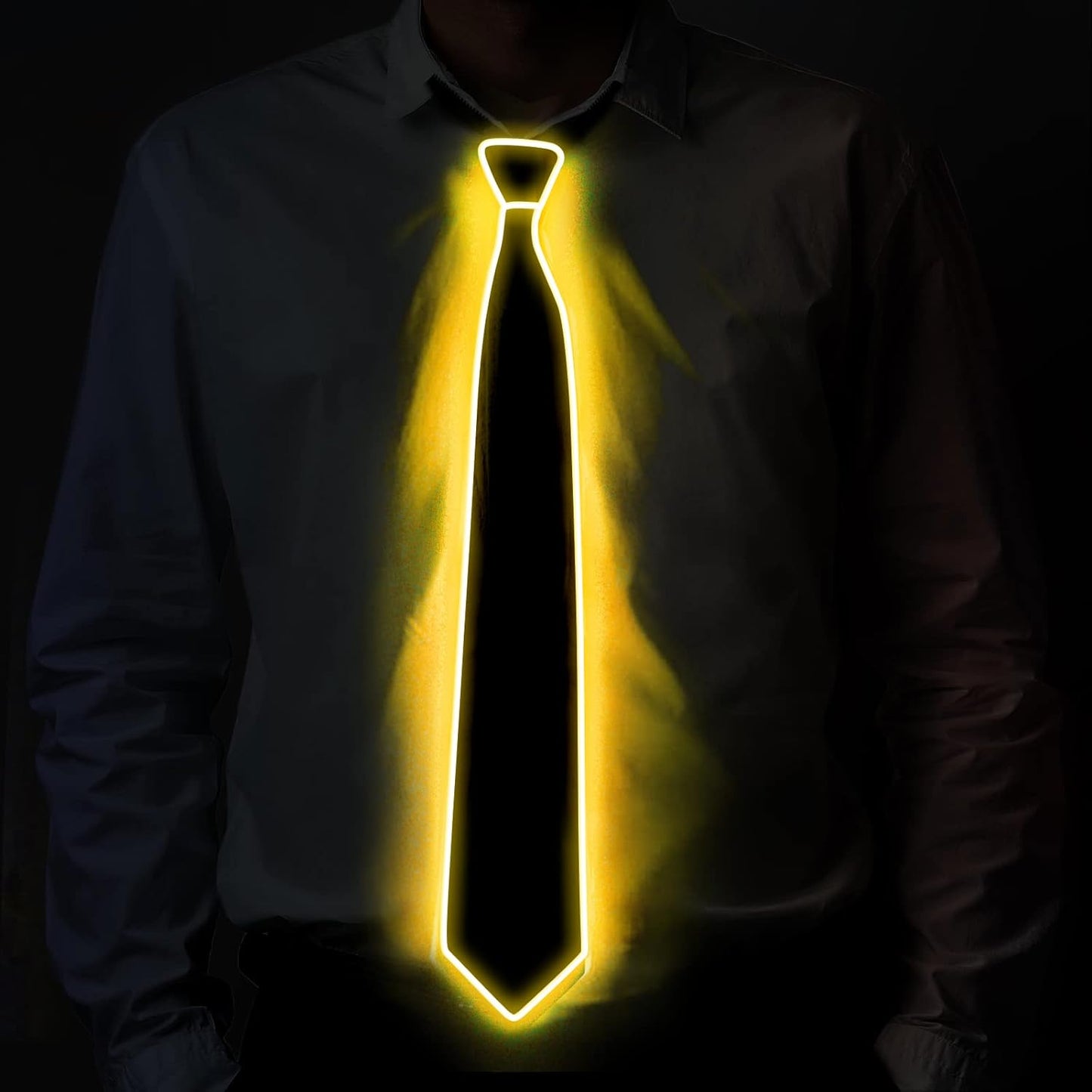 Ainiv Light Up Neckties Bowties Suspenders LED Party Supplies Glow in the Dark Adjustable for Women and Men Parties