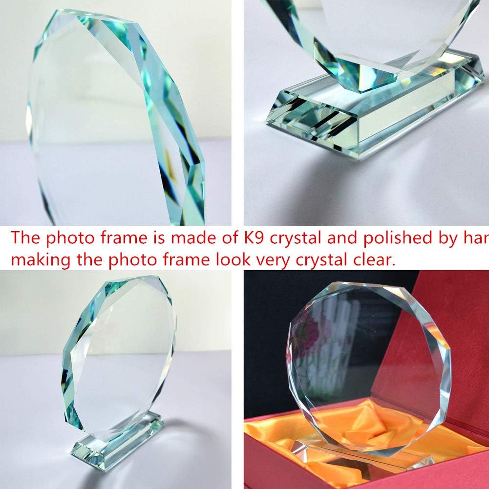 FANF&YKPY Personalized Crystal Glass Custom Color Photo Desktop Decorative Photo Frames, Birthdays, Wedding Gifts,Gift for Girlfriends, Husbands,Wife,Couple,Friends,Child