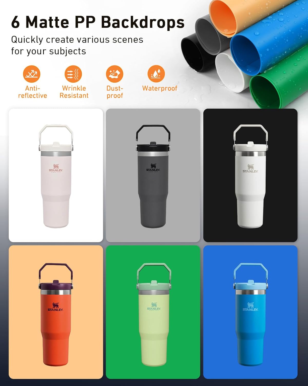 DUCLUS Photo Light Box 24x24 inch, Portable Shooting Tent Kit, Professional Dimmable Photo Studio Light Box with 100 LED Beads & 6 Color Backdrops for Jewelry and Food Items Product Photography