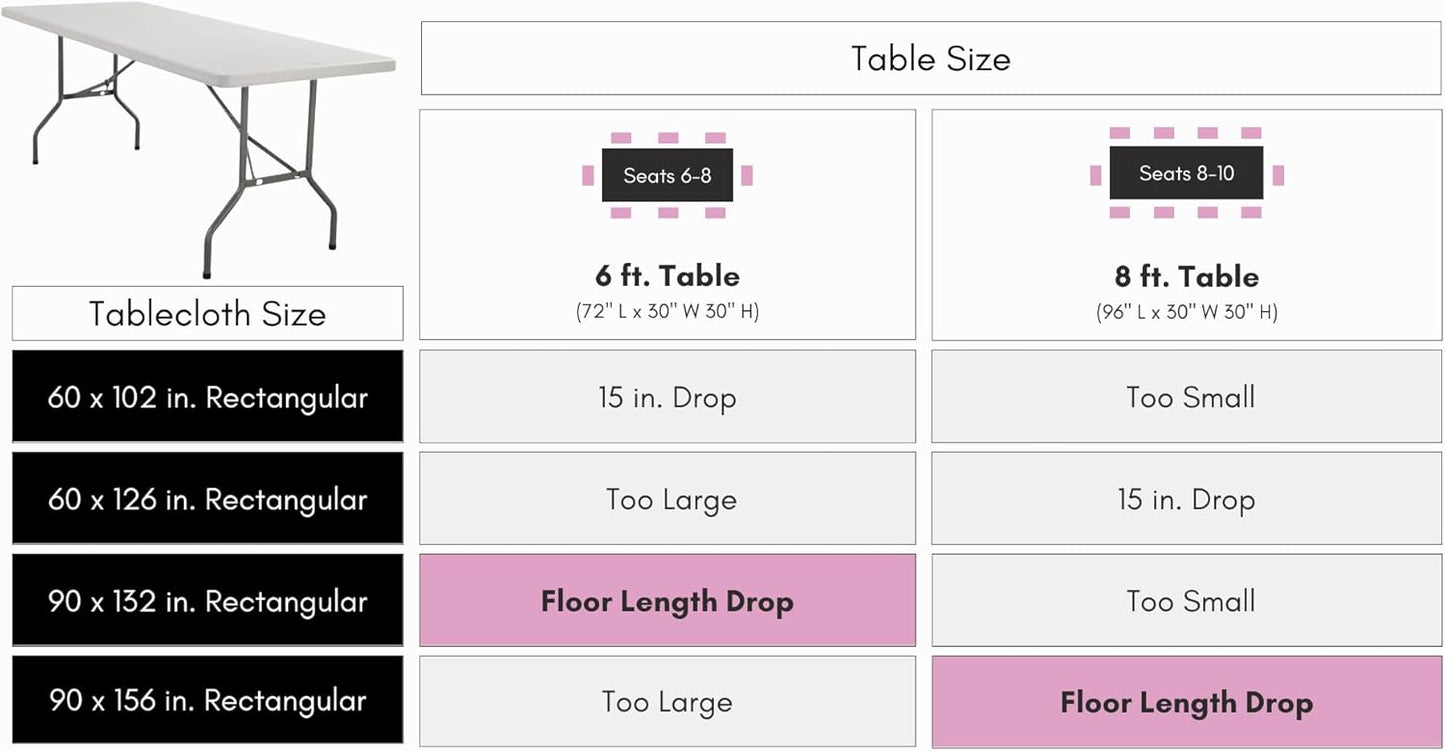 YOUR CHAIR COVERS - 60 x 102 inch Rectangular Crinkle Taffeta Tablecloth - Blush, Rectangle Table Linens for 6 ft Rectangular Tables, Wedding Crushed Table Cloth