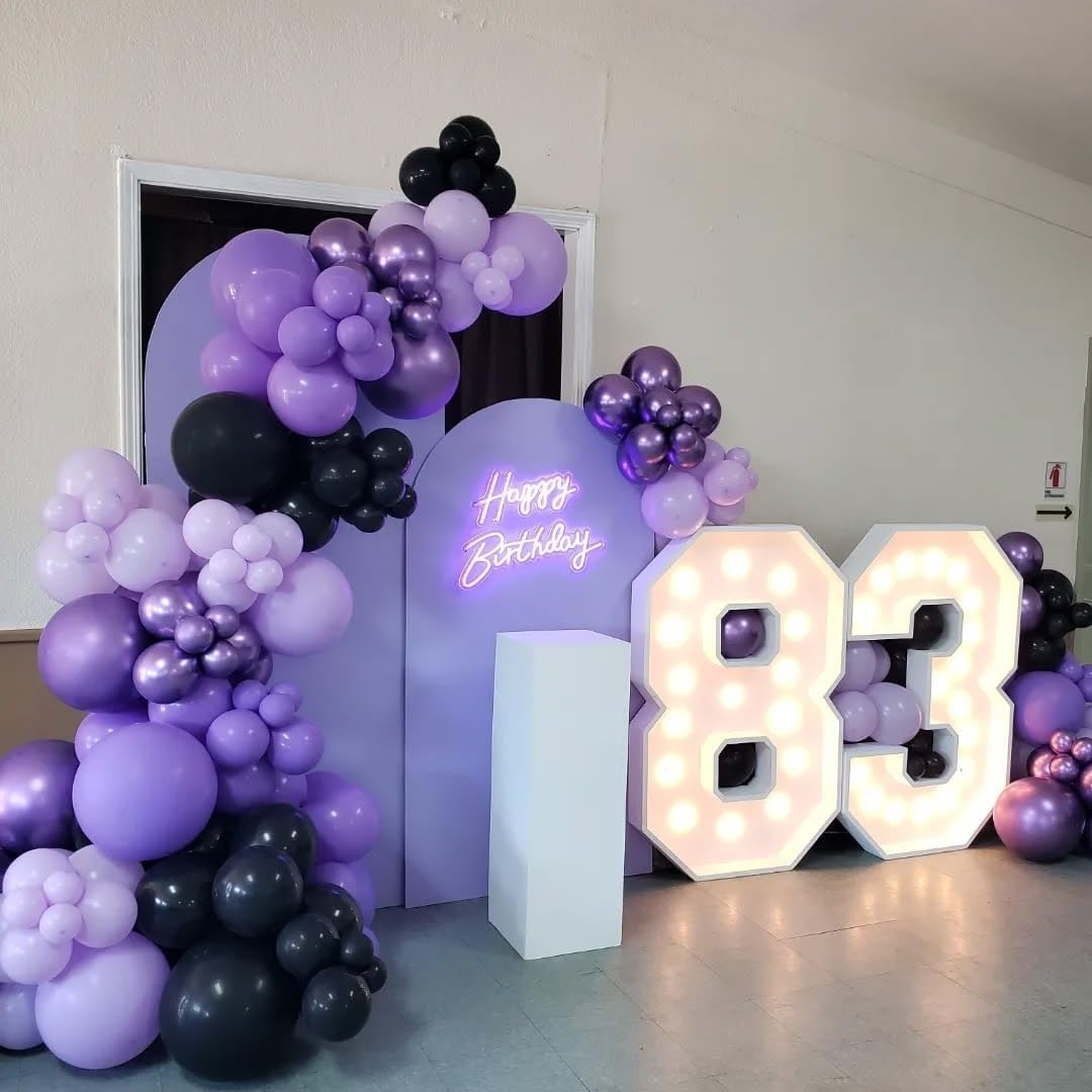 Purple Balloons, 65Pcs 12Inch Dark Purple Party Balloons for Birthday Weddind Bridal Showerl Nautical Party Decorations