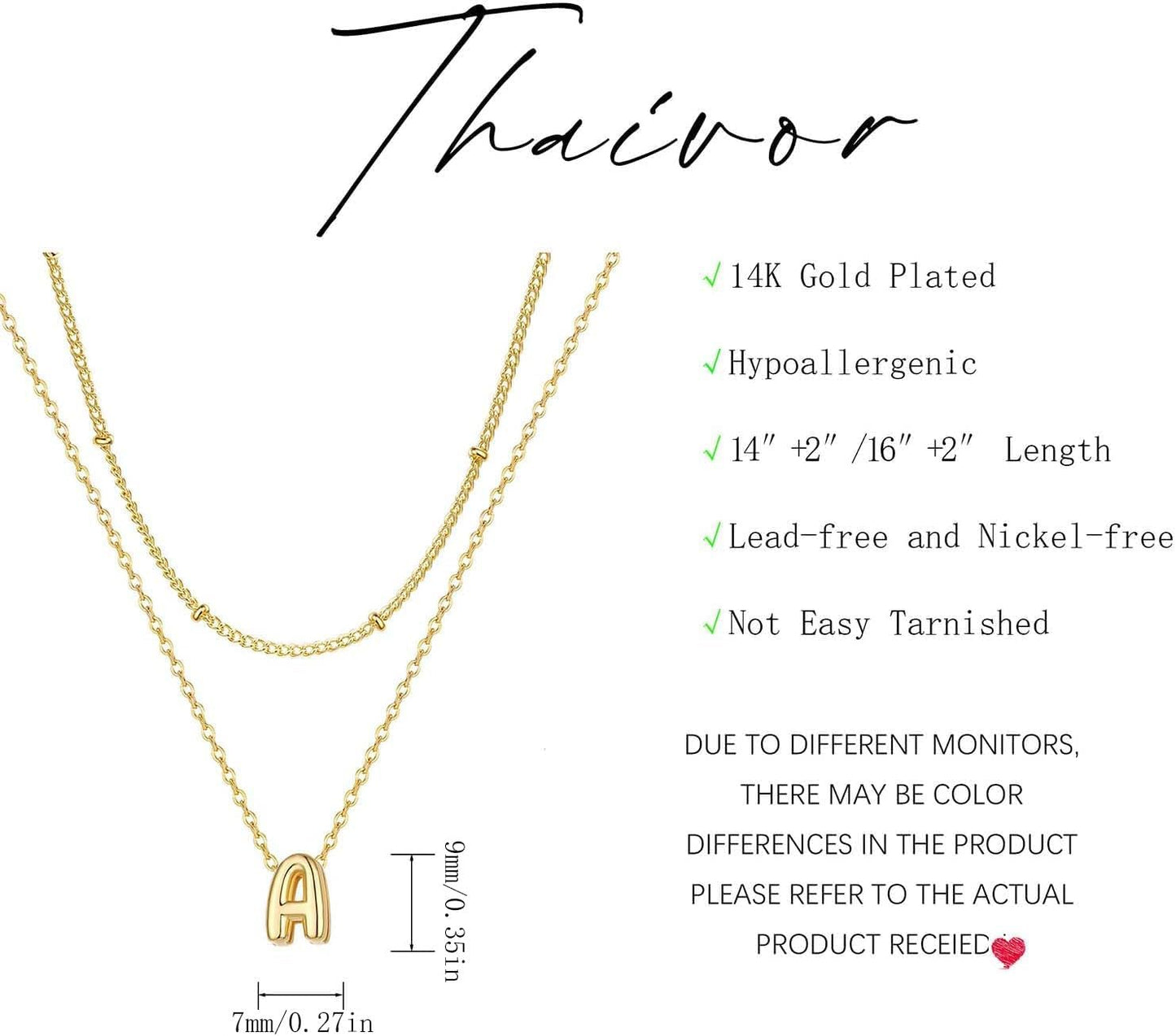 Bubble Letter Necklace Layered Initial Necklaces for Women Dainty Cute Choker Pendant Stack Jewelry Teen Gift Trendy Stuff