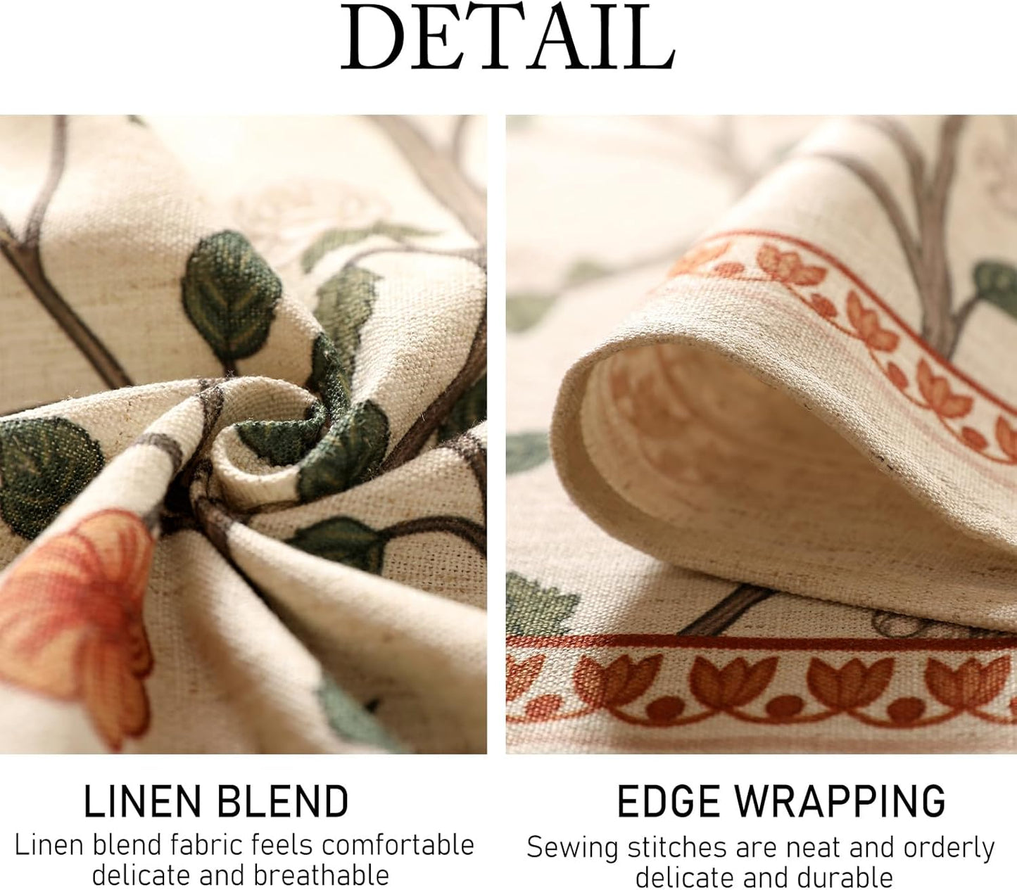 ISAENNE Designer Floral Small Square Tablecloth,French Linen Light Beige Indoor Table Cloth,Fall Wrinkle Resistant Decor Tablecloths for Dining Thanksgiving Kitchen Party,55"*55"-Flora A