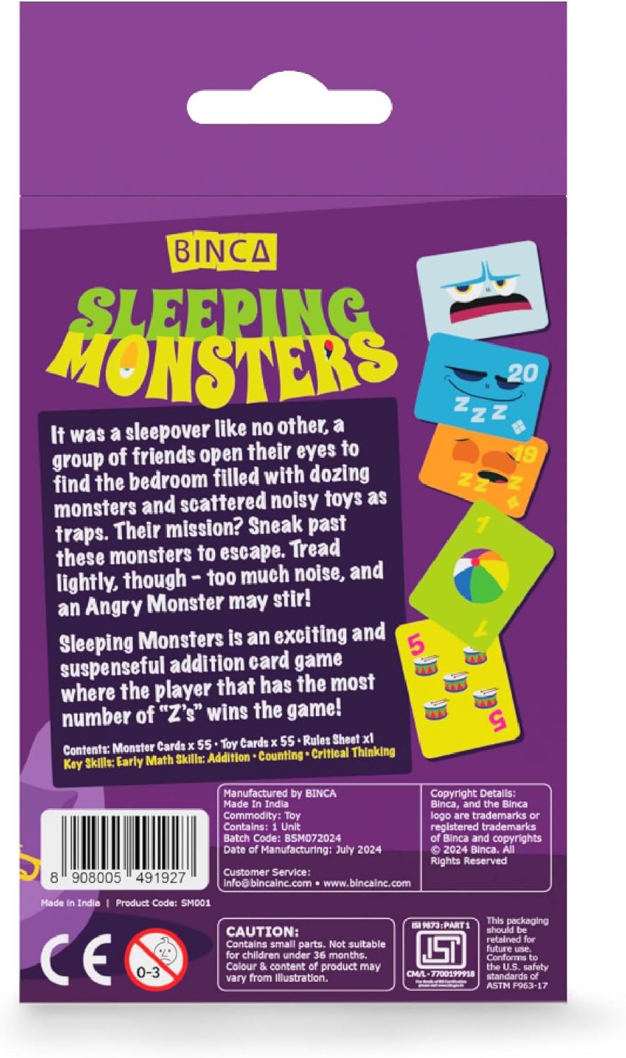 Card Game - Sleeping Monsters, Christmas Stocking Stuffers, Sneakiest Strategy & Suspense Game for Kids, Teens & Adults, Fun for Family Game Night, Educational Gifts for Ages 5 & Up, 2-5 Players