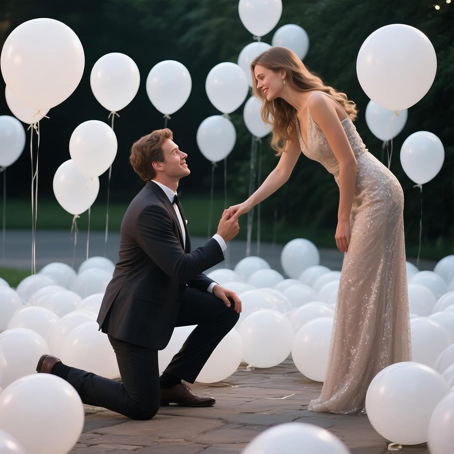 KAWKALSH White Balloon 110pcs, 12 Inch Thickened Round Helium Balloons for New Years Christmas Birthday Engagement Bridal Shower Party Backdrop Decorations