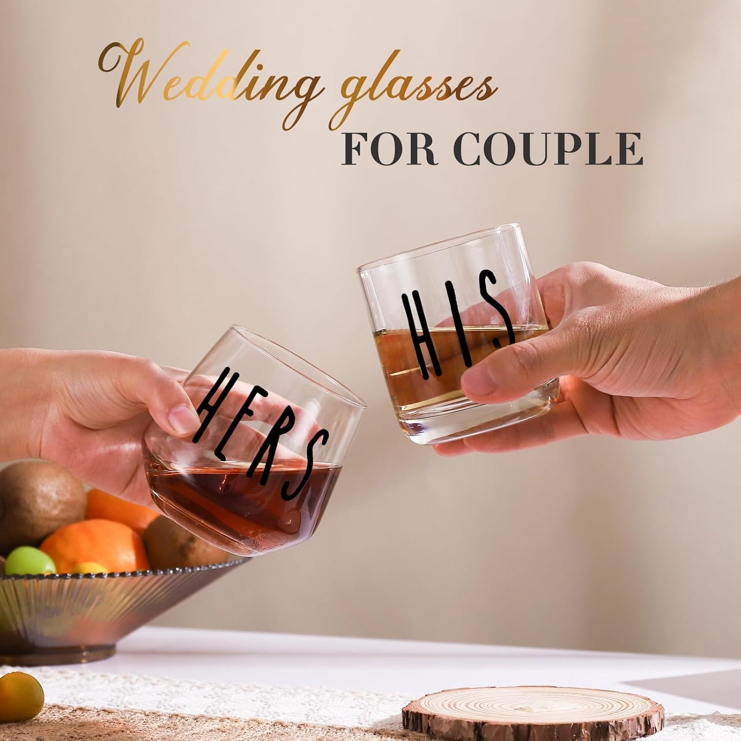 His and Hers Drinking Glasses Set Of 2, Wedding Gifts for Couples, Bridal Shower Gifts, Mr and Mrs Gift, Anniversary, Engagement Couple Drinking Glass for Him Her