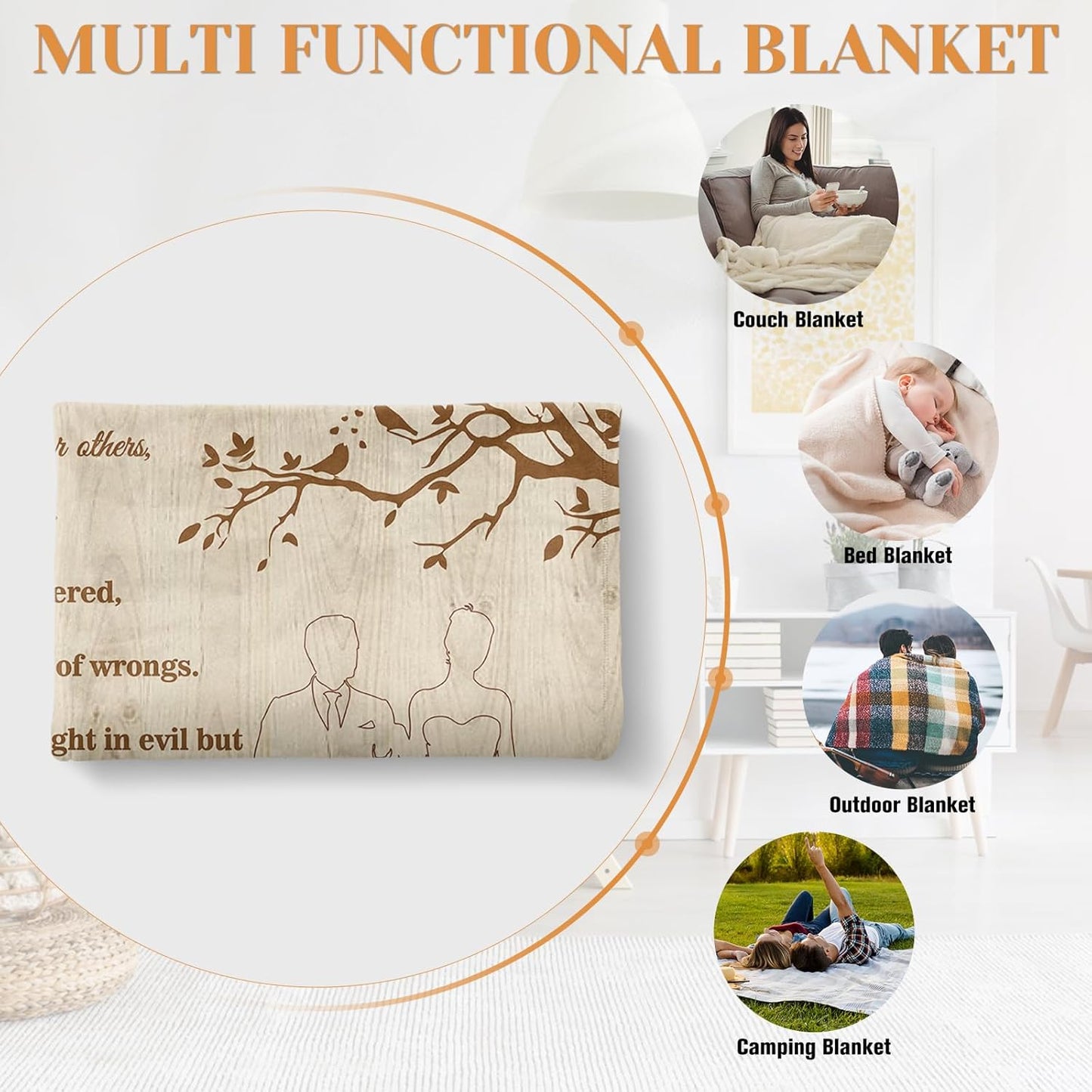 Wedding Gifts for Couples 2025 Soft Blanket, Bridal Shower Gifts for Bride to Be, Anniversary Romantic Gifts for Her, Wedding Gifts for Newlyweds Wedding Throw Blanket 60 * 80, Wooden