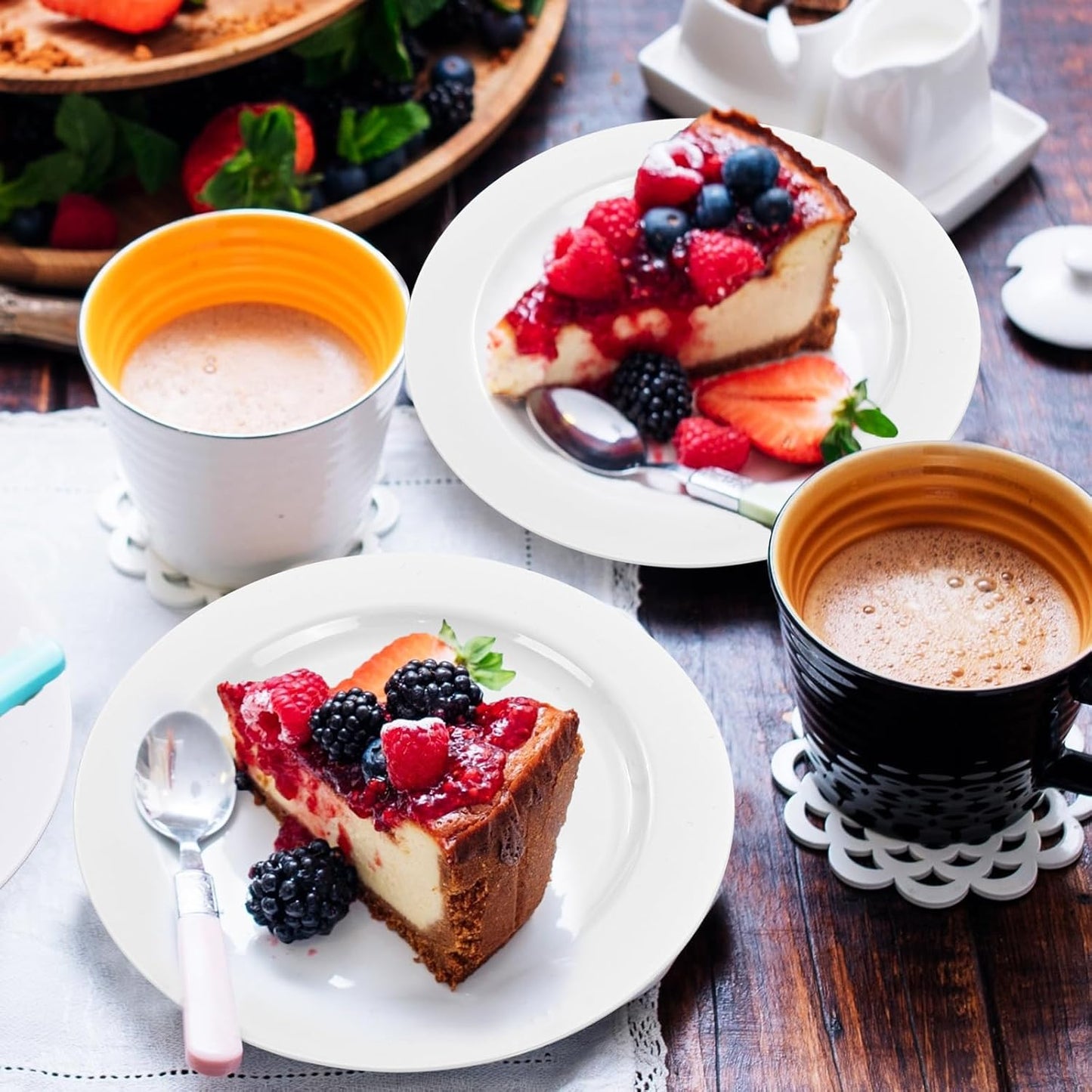 bUCLA 100Pieces White Plastic Plates - 6.25inch Disposable Plastic Appetizer/Small Cake/Salad/Dessert Plates Premium Hard, Ideal for Weddings& Parties