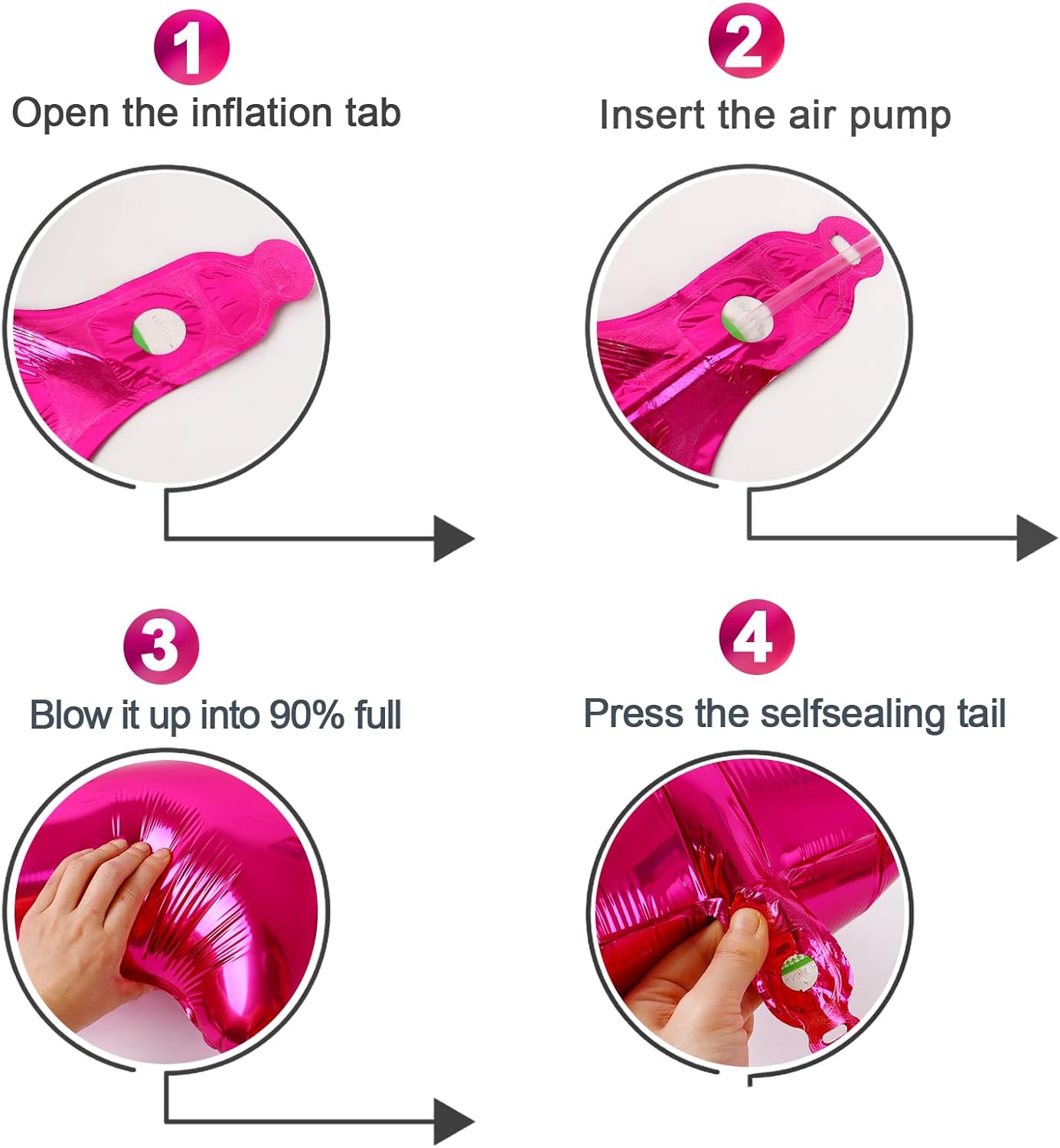 Hot Pink 3 Balloon, Number Balloons 40 Inch, 3rd Birthday Decorations for Kids Girls Women Party Supplies for Party Decorations, Number 3 Balloon