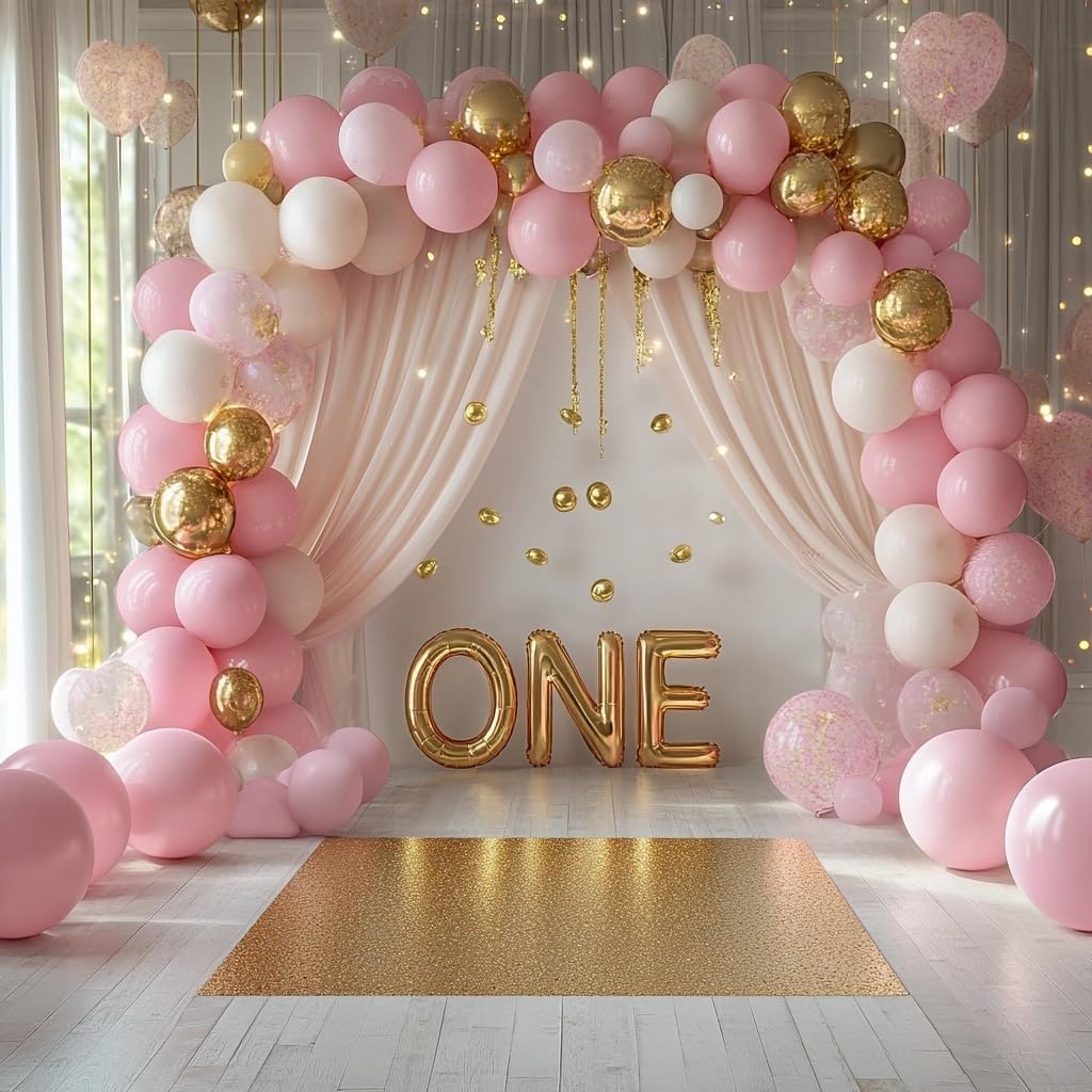 Light Pink Balloons 125 Pcs Pink Different Sizes of 18 12 10 5 Inch Pastel Baby Pale Pink Balloon Arch Kit Garland for Birthday Baby Shower Gender Reveal Valentine's Day Bridal Shower