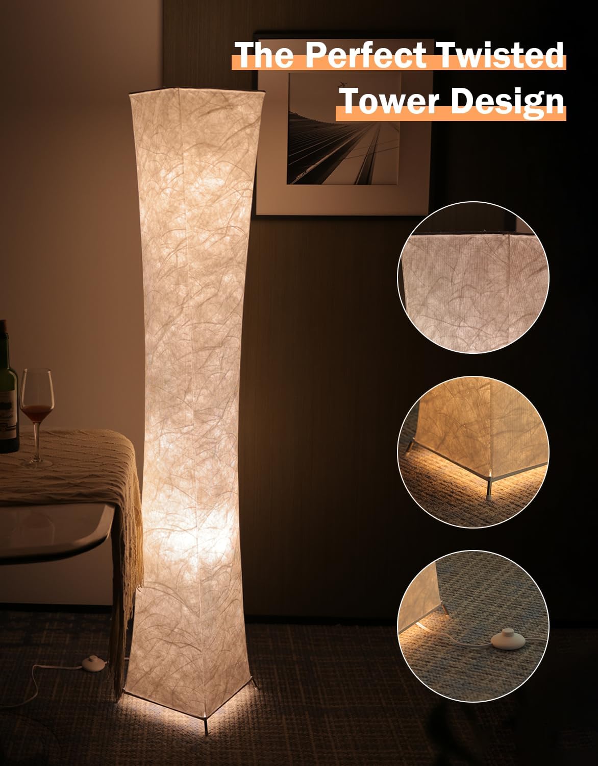 LEONC RGB+CCT Floor Lamp with Remote, 1800lm LED Tuya Smart 9W×2 Bulbs, 65" Smart Modern Floor Lamp with Alexa, Music Sync and 16 Million Colors, Color Changing Standing Lamp for Bedroom Living Room